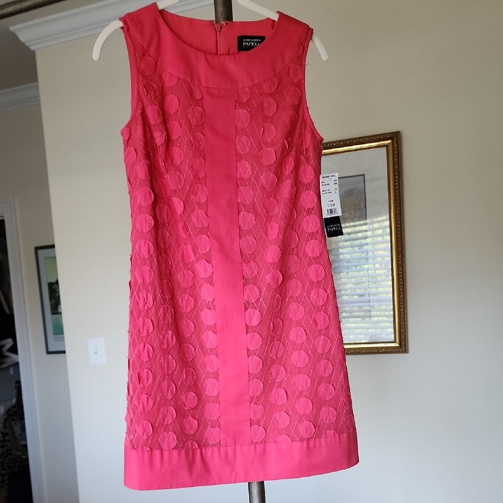 NWT Adrianna Papell Petites Coral A-Line Summer Dress